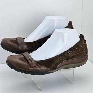 Privo By Clarks Women's 9M Brown Leather Casual Slip On Ballet Flats Shoes